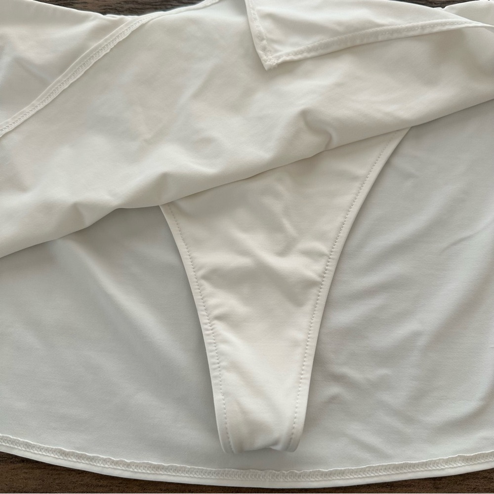 Frankie’s Bikinis Small White Marty Swim Skirt Bikini Bottom Thong Swimsuit - Picture 6 of 9